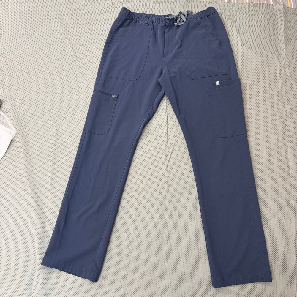 FIGS Cairo Cargo Scrub Pants Men L Navy Blue Medical Uniform Comfort Workwear